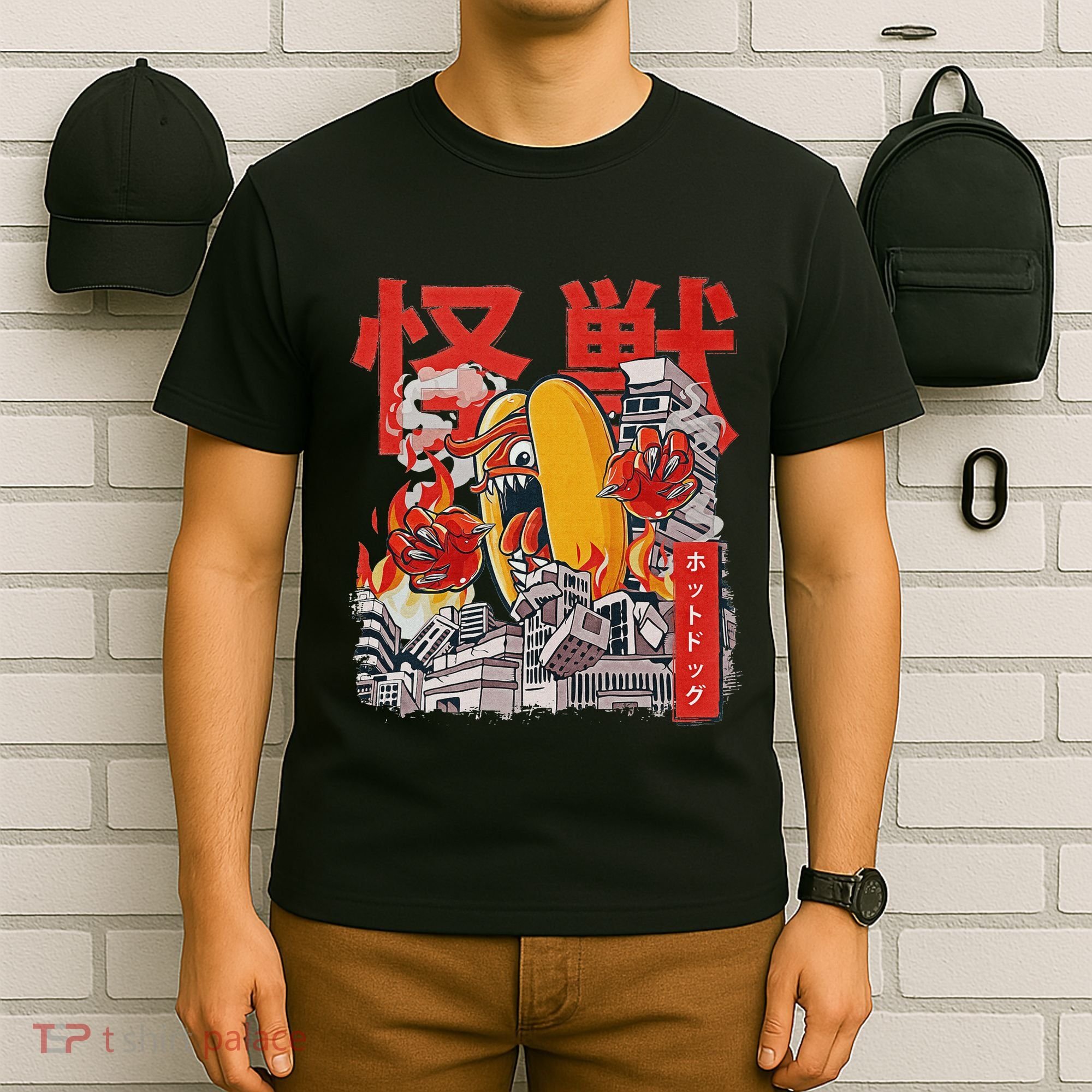 Kaiju Hot Dog Japanese Anime Monster Hotdog T-Shirt