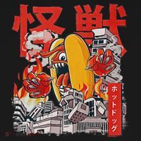 Kaiju Hot Dog Japanese Anime Monster Hotdog Mousepad thumb 1