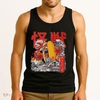 Kaiju Hot Dog Japanese Anime Monster Hotdog Tank Top thumb 3