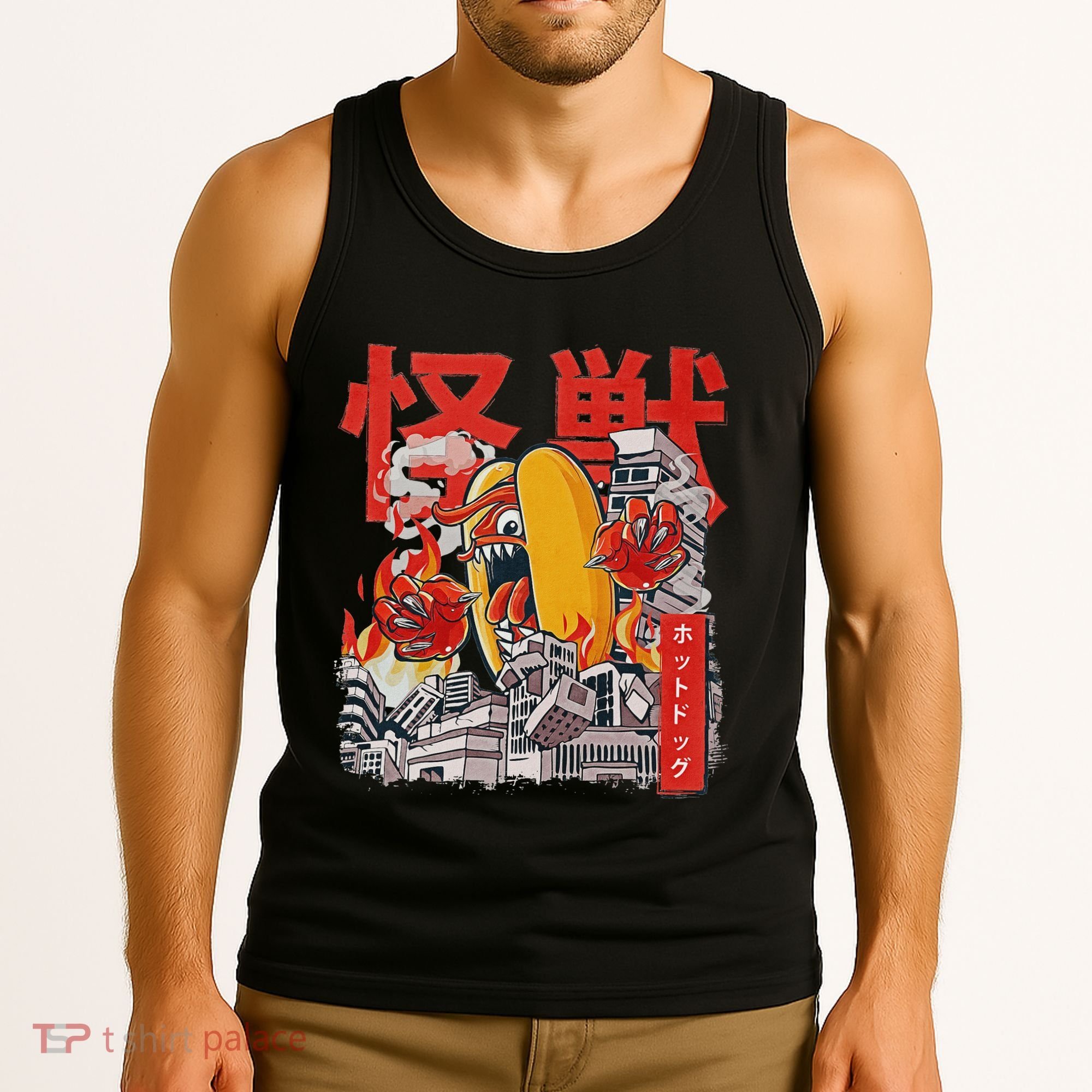 Kaiju Hot Dog Japanese Anime Monster Hotdog Tank Top