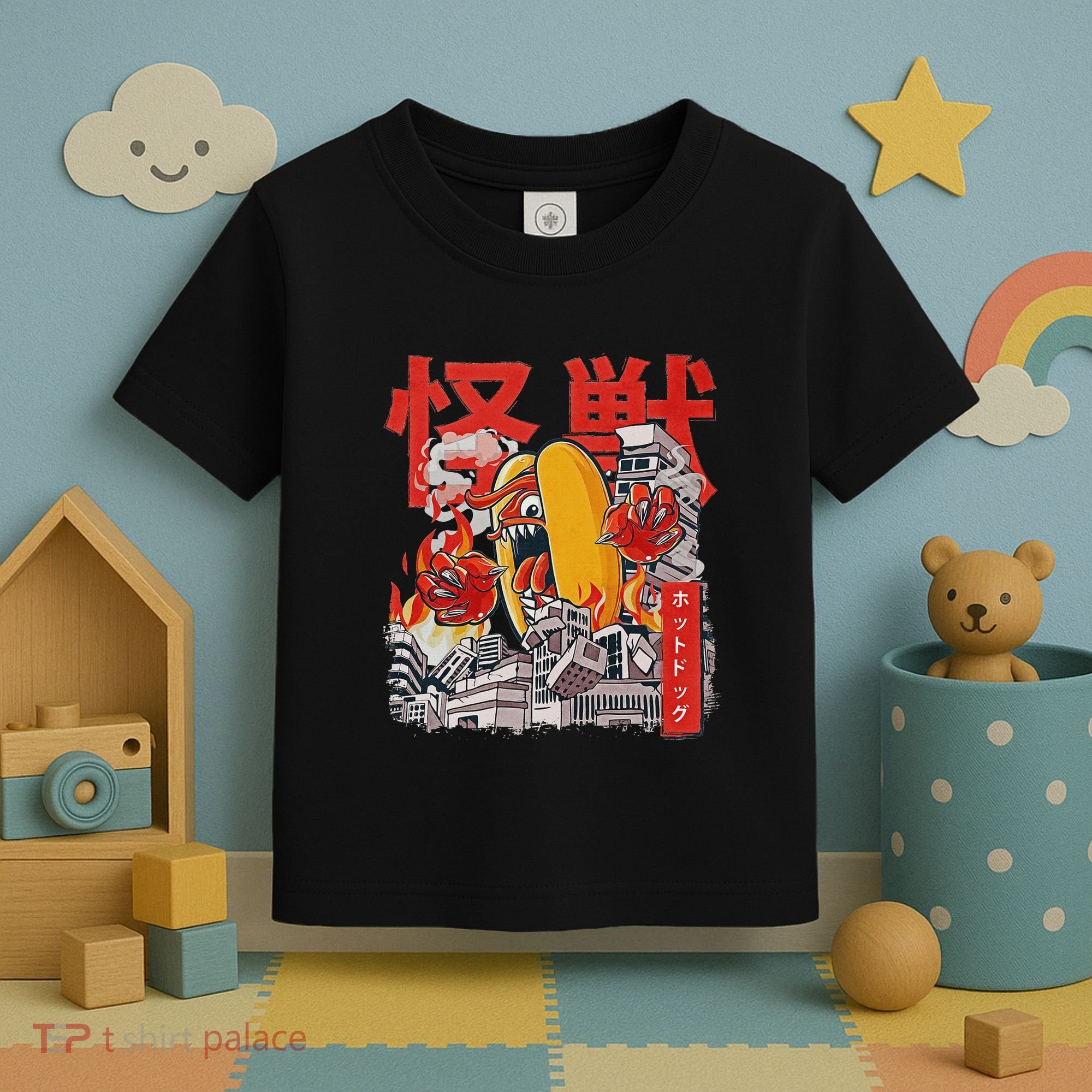 Kaiju Hot Dog Japanese Anime Monster Hotdog Toddler T-Shirt