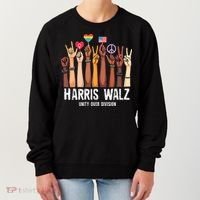 Kamala Harris Election Day Harris Walz Unity Over Division Women's Sweatshirt thumb 0