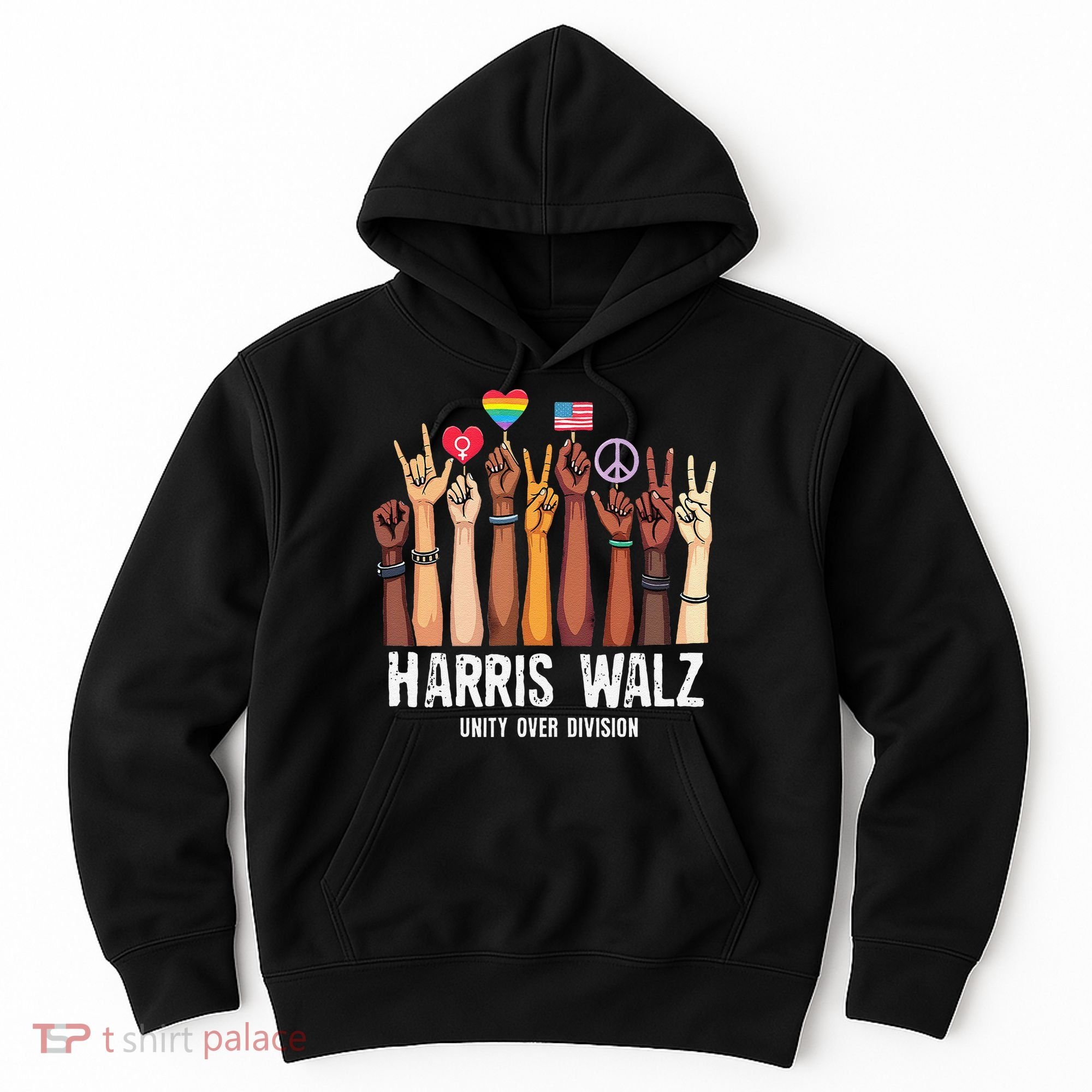 Kamala Harris Election Day Harris Walz Unity Over Division Hoodie