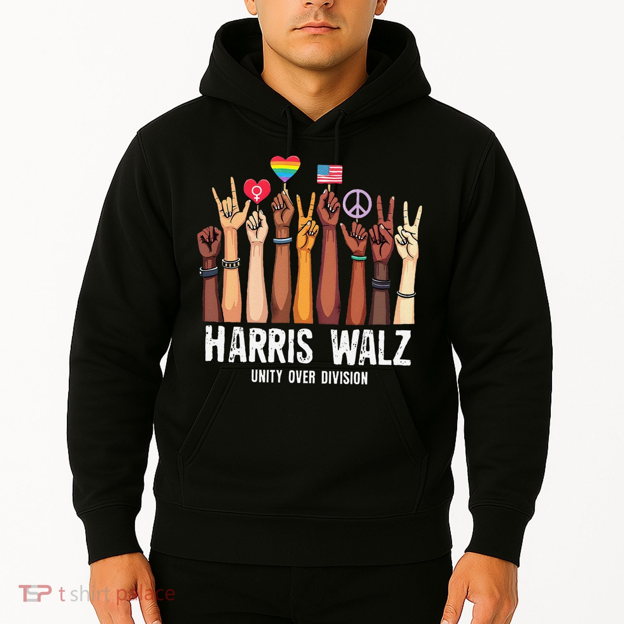 Kamala Harris Election Day Harris Walz Unity Over Division Hoodie