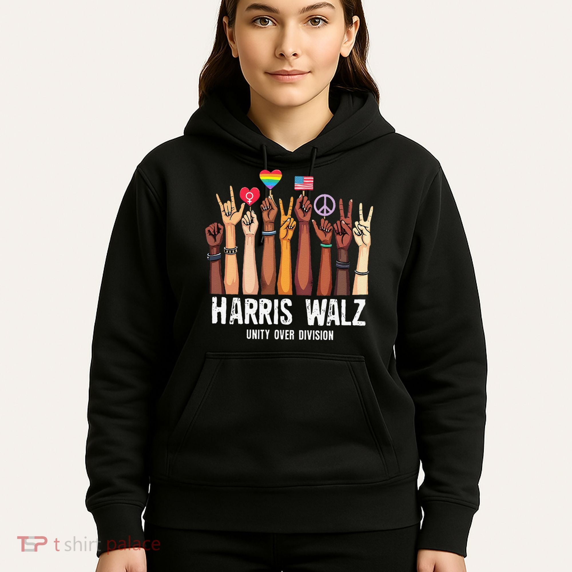 Kamala Harris Election Day Harris Walz Unity Over Division Hoodie