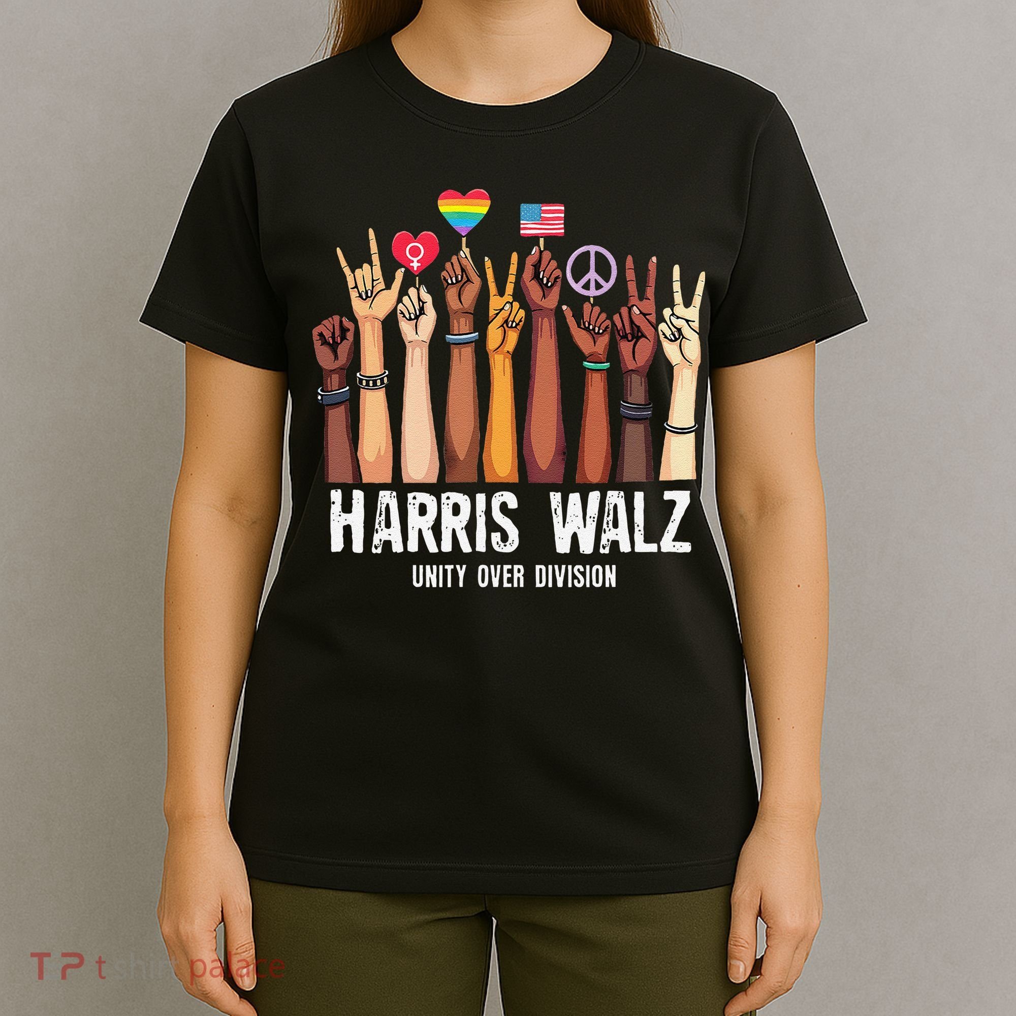 Kamala Harris Election Day Harris Walz Unity Over Division T-Shirt