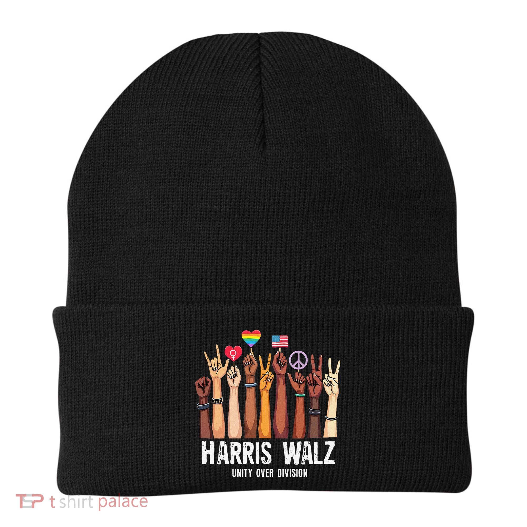 Kamala Harris Election Day Harris Walz Unity Over Division Beanie