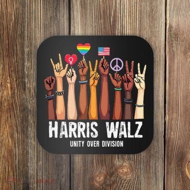 Kamala Harris Election Day Harris Walz Unity Over Division Coaster