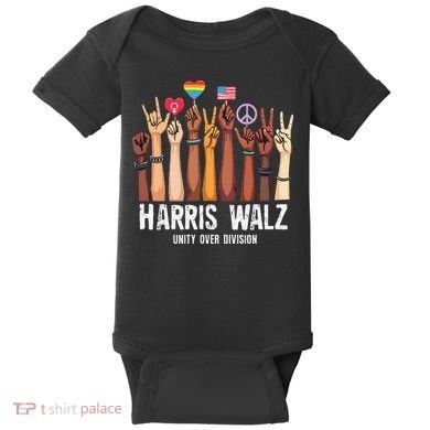 Kamala Harris Election Day Harris Walz Unity Over Division Baby Bodysuit