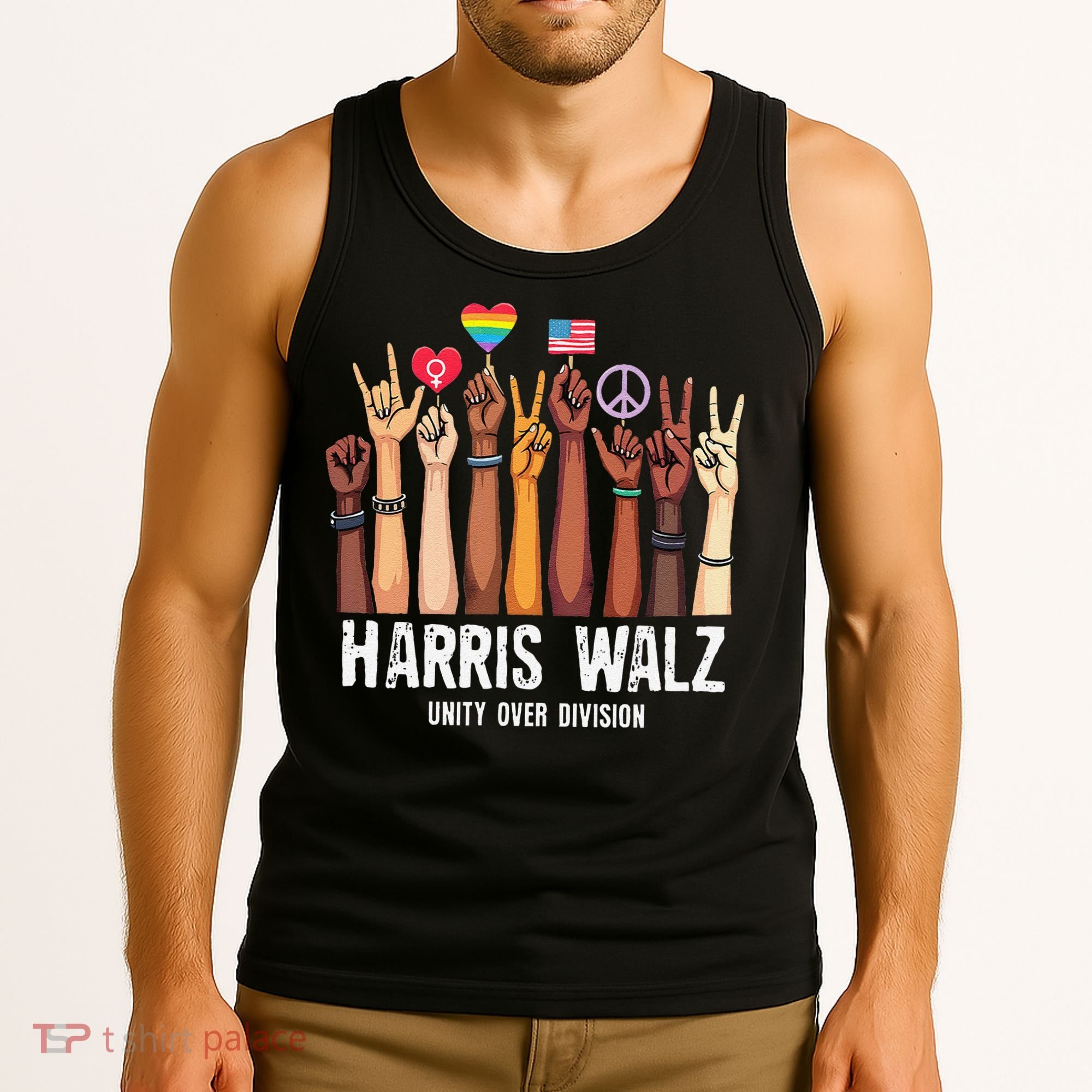Kamala Harris Election Day Harris Walz Unity Over Division Tank Top