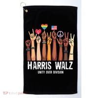 Kamala Harris Election Day Harris Walz Unity Over Division Golf Towel thumb 0