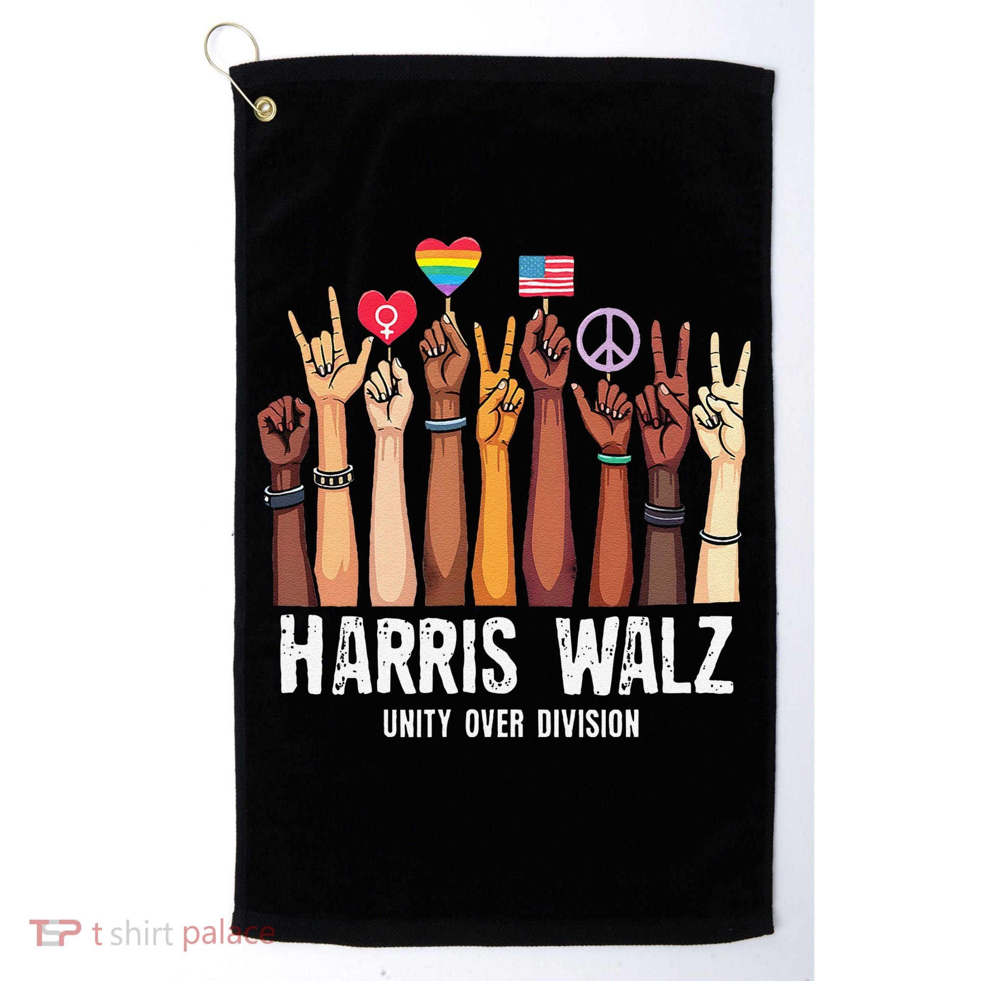 Kamala Harris Election Day Harris Walz Unity Over Division Golf Towel