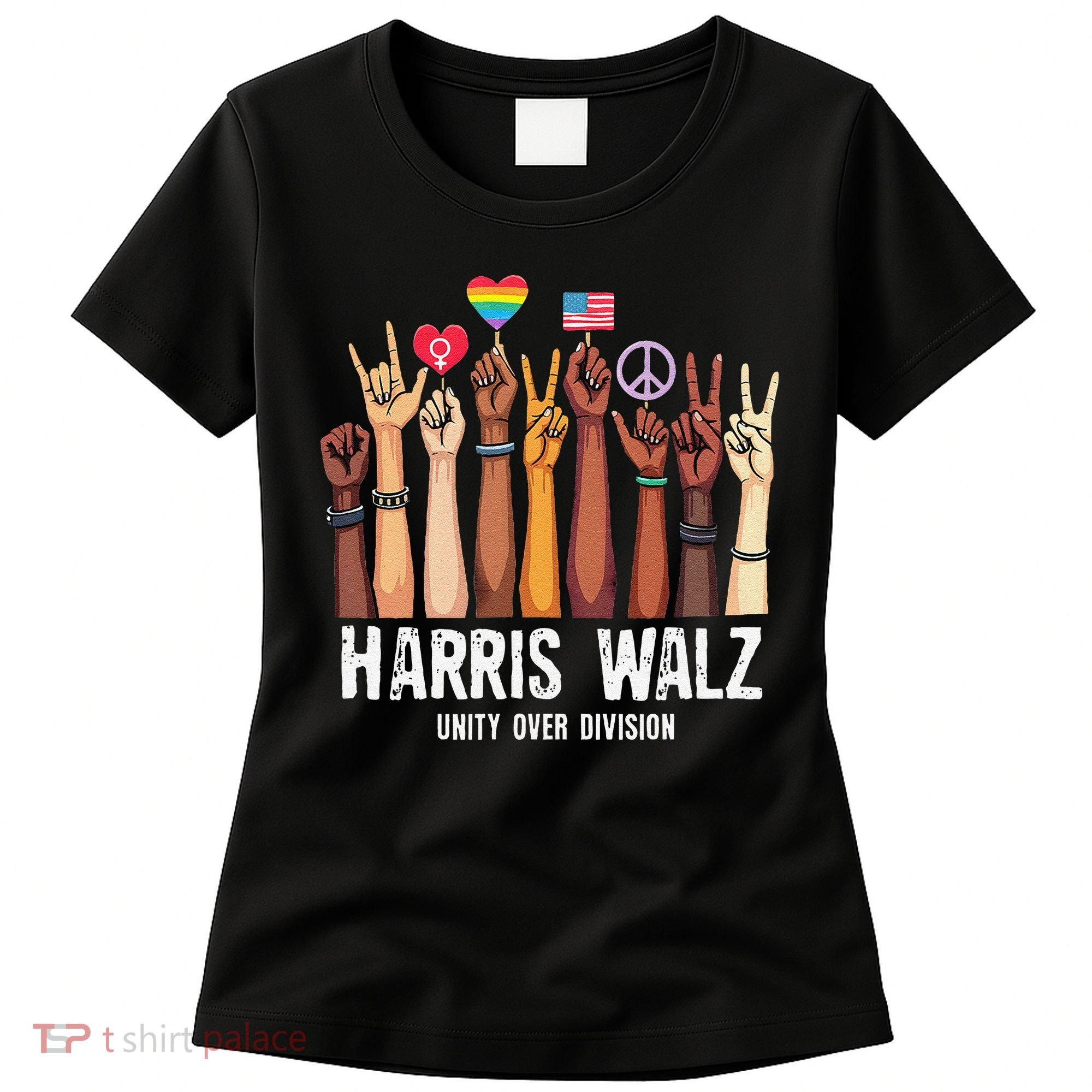 Kamala Harris Election Day Harris Walz Unity Over Division Women's T-Shirt