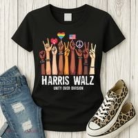 Kamala Harris Election Day Harris Walz Unity Over Division Women's T-Shirt thumb 3