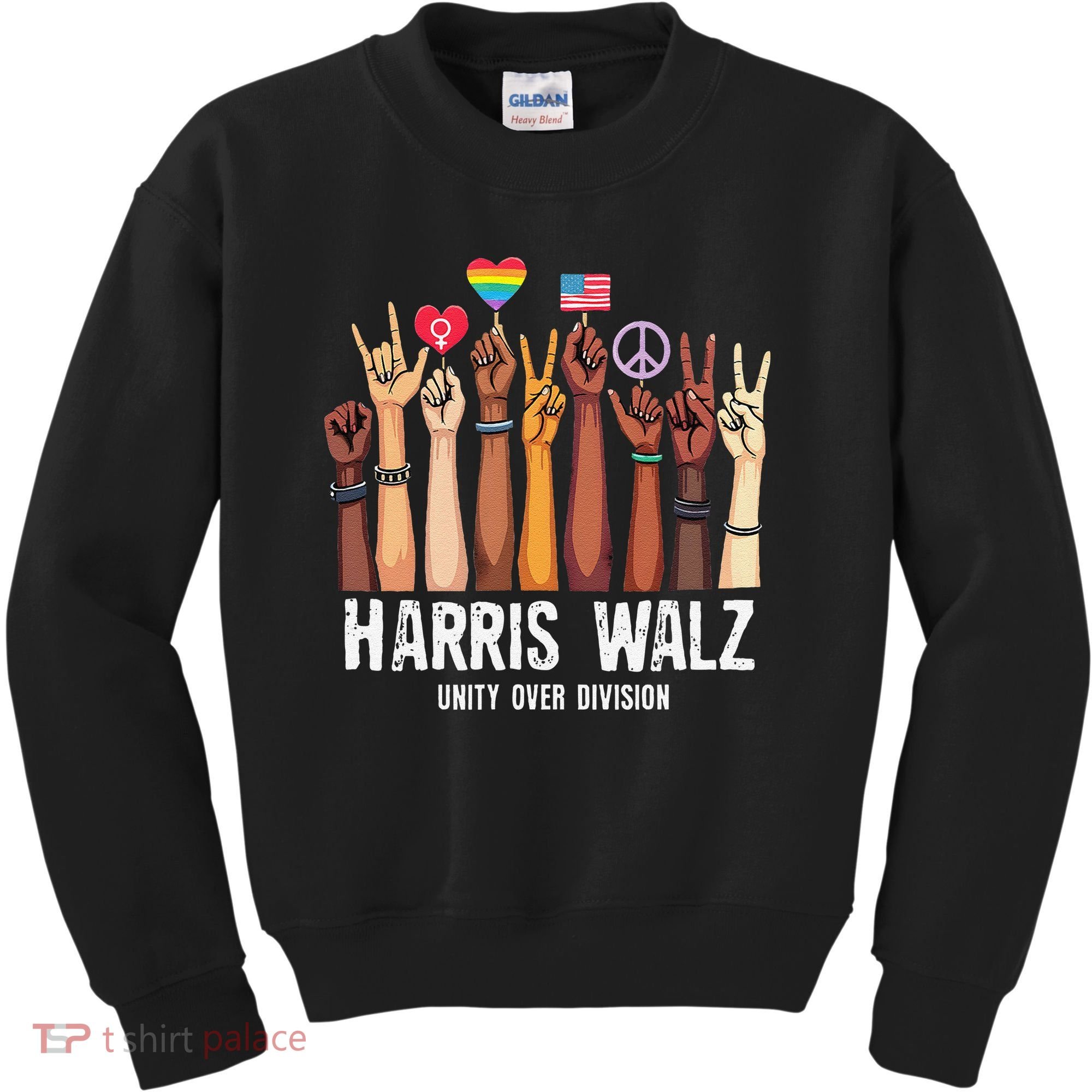 Kamala Harris Election Day Harris Walz Unity Over Division Kids Sweatshirt