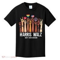 Kamala Harris Election Day Harris Walz Unity Over Division Kids T-Shirt thumb 0