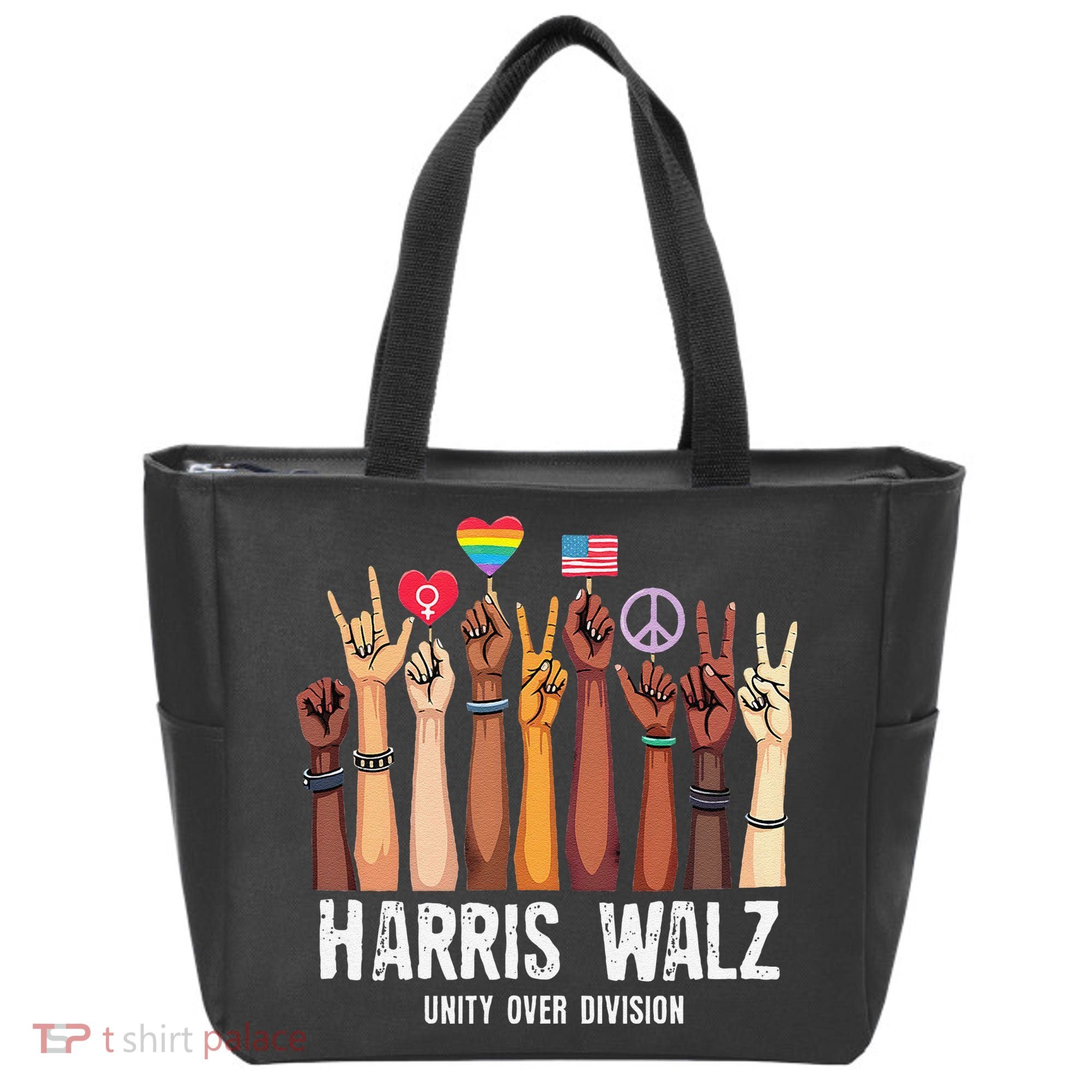 Kamala Harris Election Day Harris Walz Unity Over Division Tote Bag