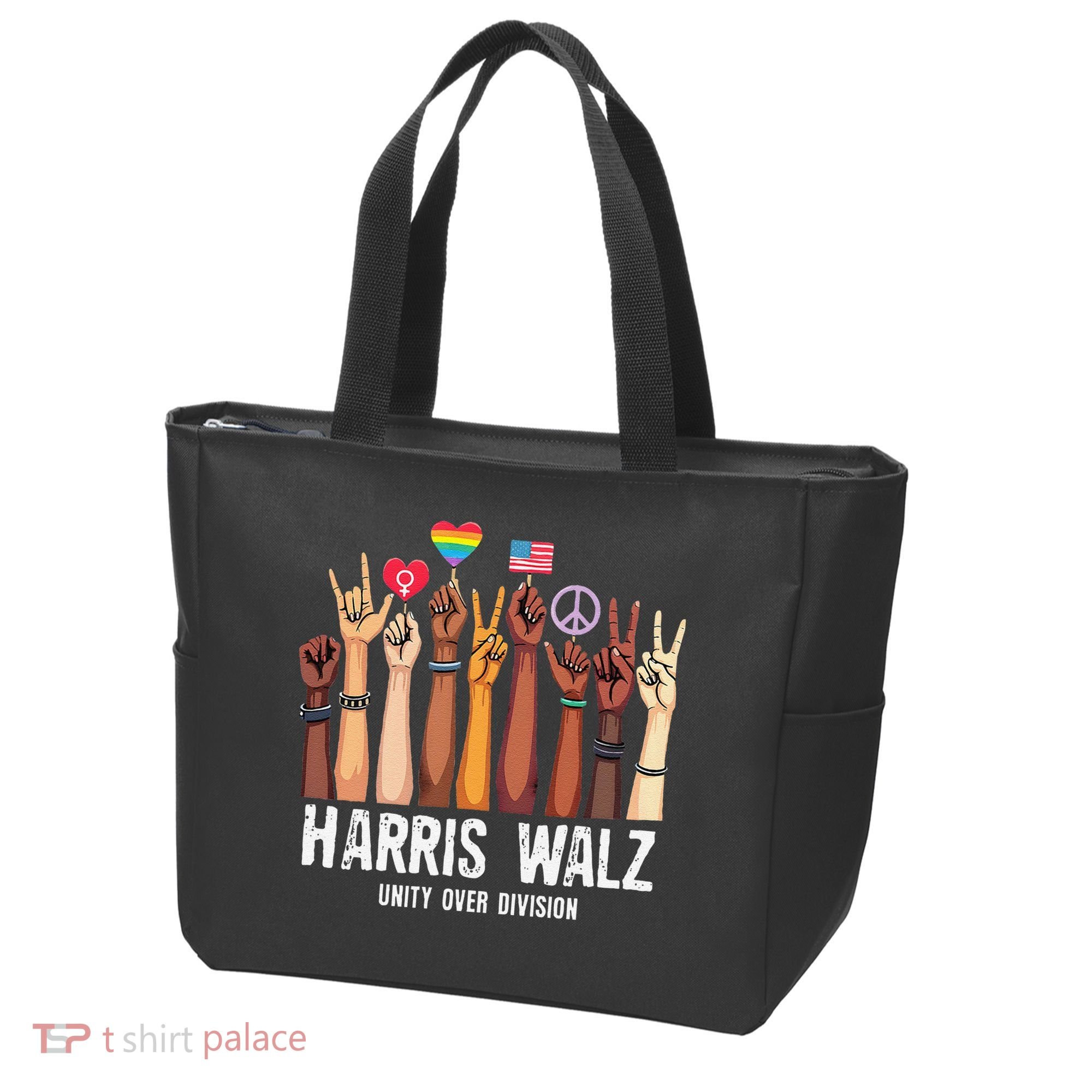 Kamala Harris Election Day Harris Walz Unity Over Division Tote Bag