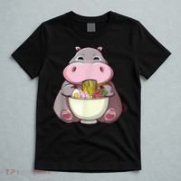 Kawaii Hippo Eats Ramen Daddy Mom T-Shirt thumb 5