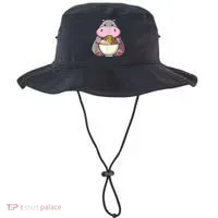 Kawaii Hippo Eats Ramen Daddy Mom Bucket Hat thumb 0