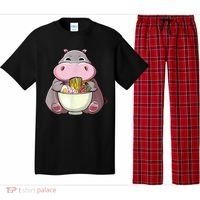 Kawaii Hippo Eats Ramen Daddy Mom Pajama Set thumb 0