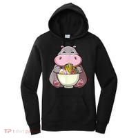 Kawaii Hippo Eats Ramen Daddy Mom Women's Hoodie thumb 0