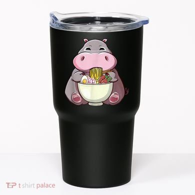 Kawaii Hippo Eats Ramen Daddy Mom Tumbler