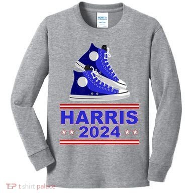 Kamala Harris Election Sneakers 2024 Kids Long Sleeve Shirt