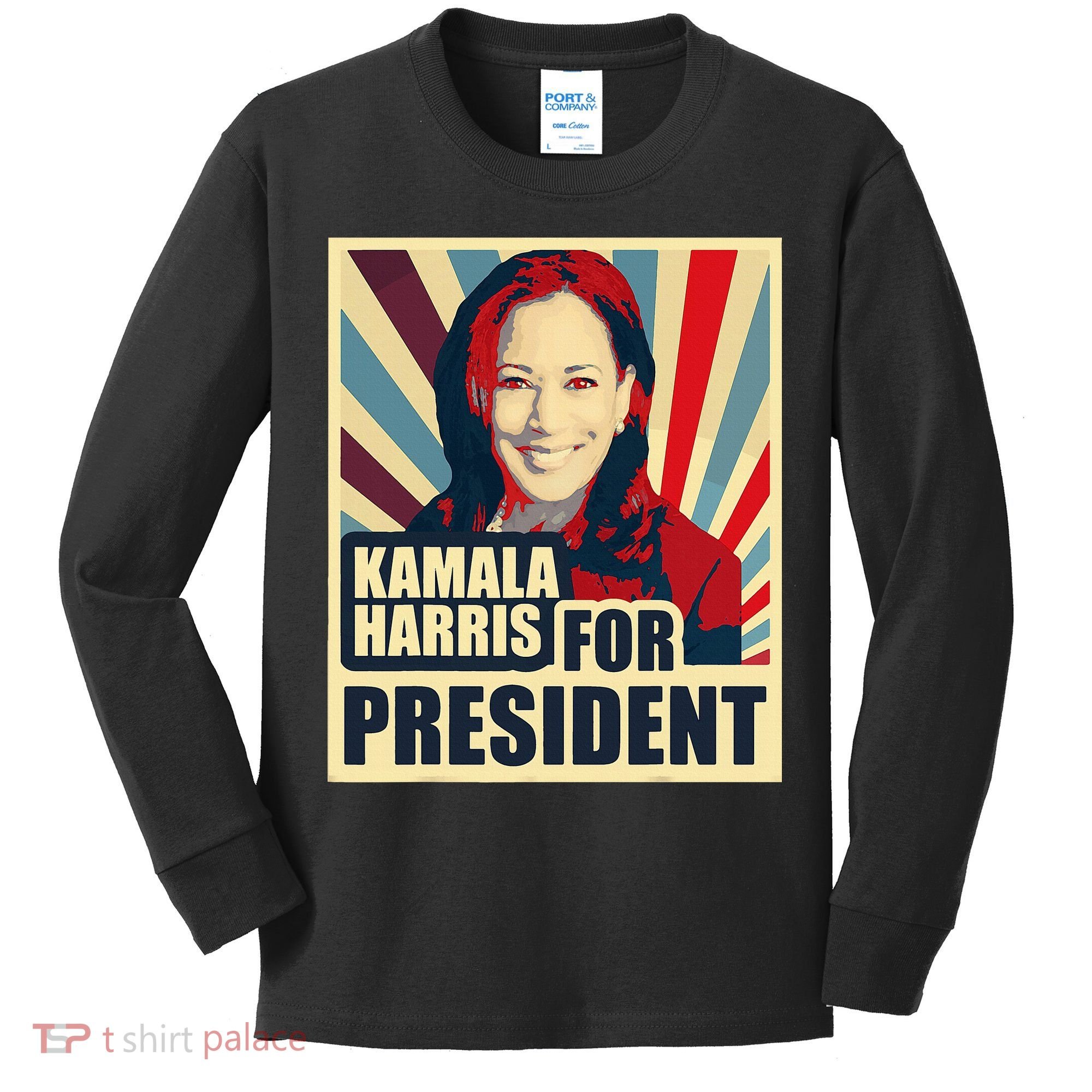 Kamala Harris For President 2024 Democrats Kids Long Sleeve Shirt