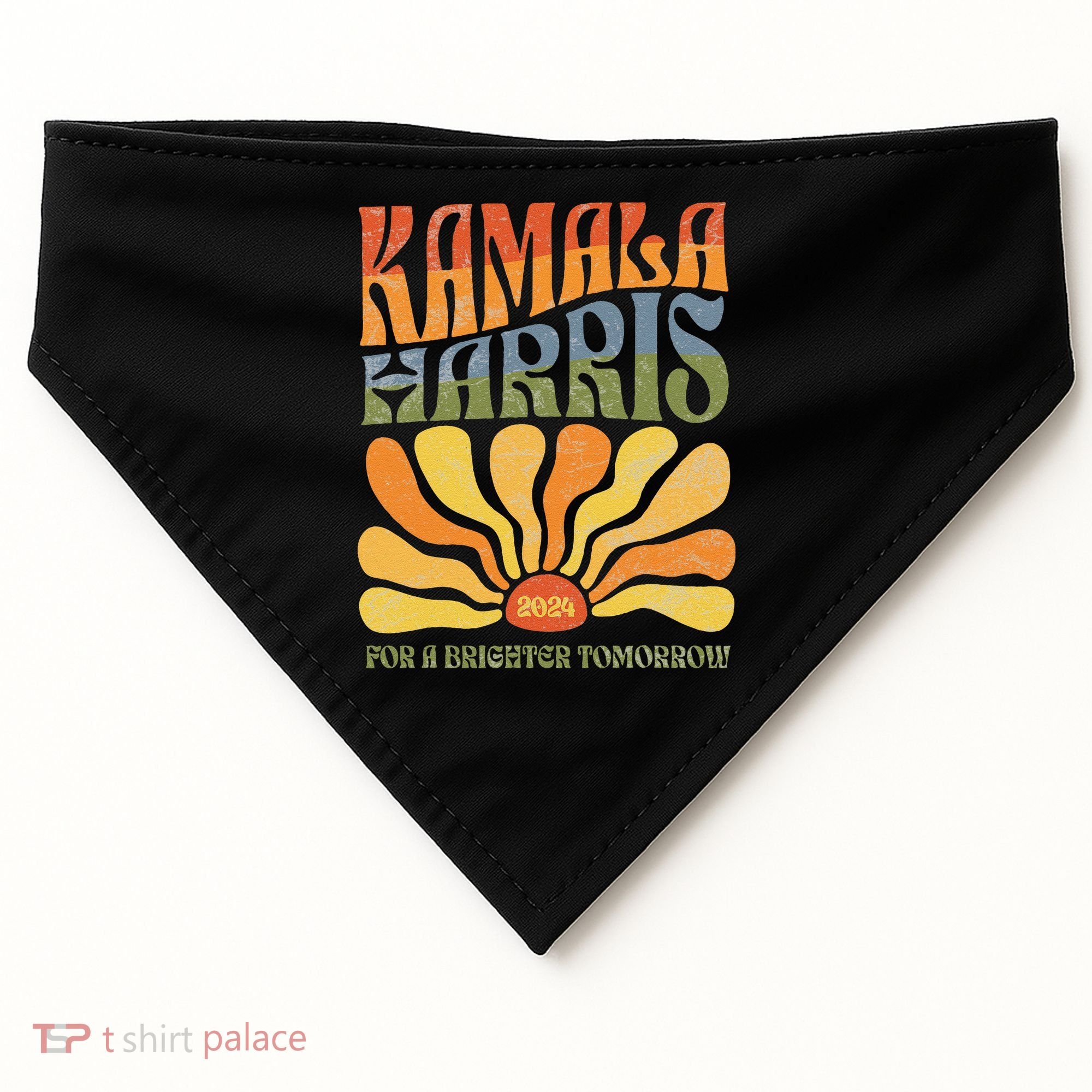 Kamala Harris For A Brighter Tomorrow 2024 Boho Aesthetic Gift USA-Made Doggie Bandana