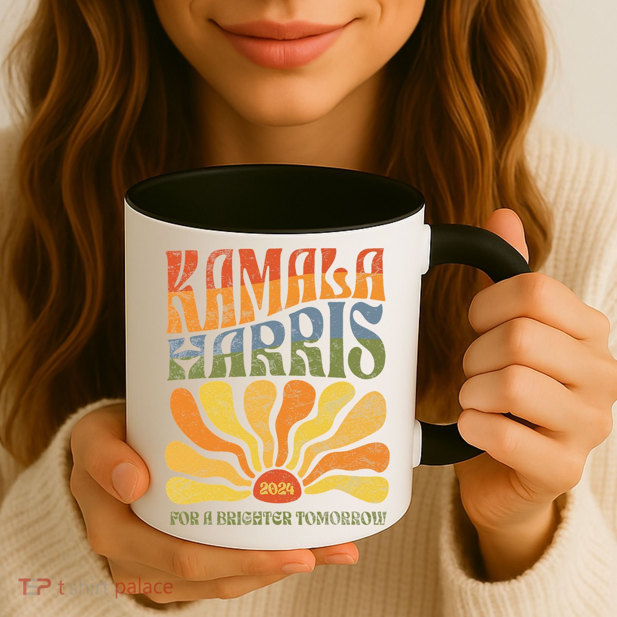 Kamala Harris For A Brighter Tomorrow 2024 Boho Aesthetic Gift Coffee Mug