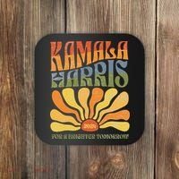 Kamala Harris For A Brighter Tomorrow 2024 Boho Aesthetic Gift Coaster thumb 0