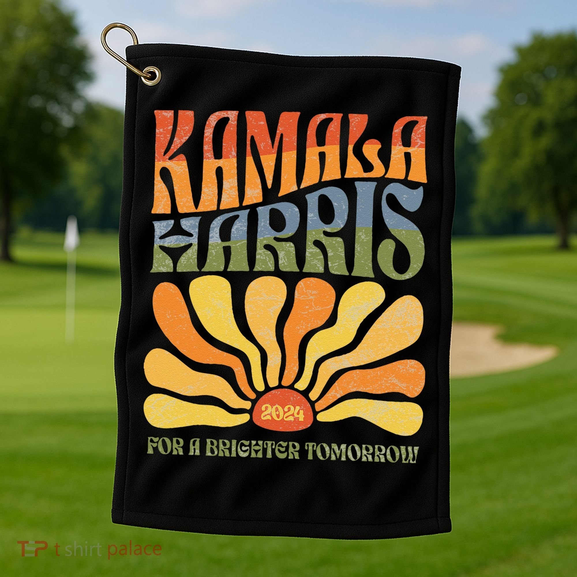 Kamala Harris For A Brighter Tomorrow 2024 Boho Aesthetic Gift Golf Towel