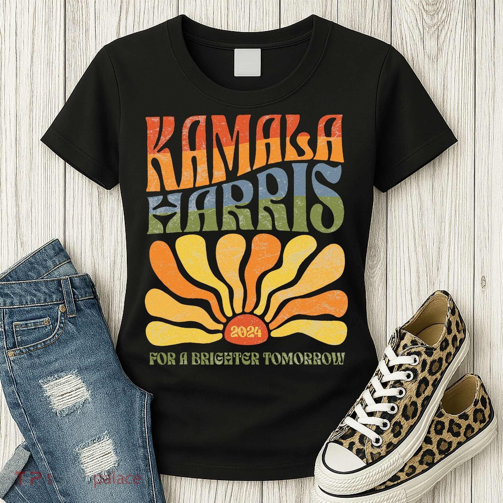Kamala Harris For A Brighter Tomorrow 2024 Boho Aesthetic Gift Women's T-Shirt
