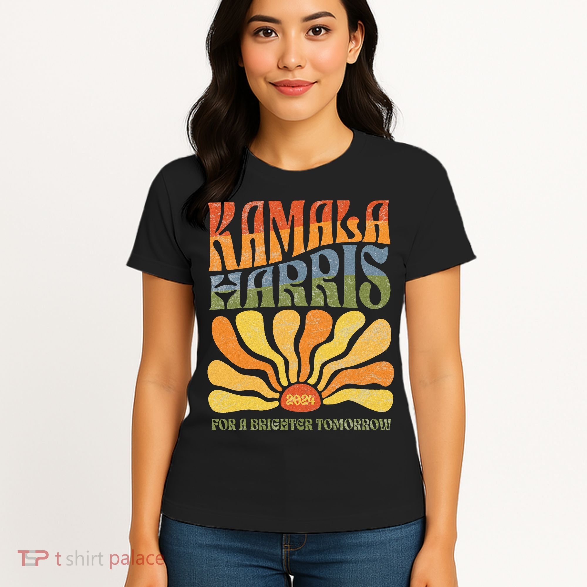 Kamala Harris For A Brighter Tomorrow 2024 Boho Aesthetic Gift Women's T-Shirt