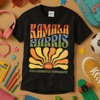 Kamala Harris For A Brighter Tomorrow 2024 Boho Aesthetic Gift Kids T-Shirt thumb 3