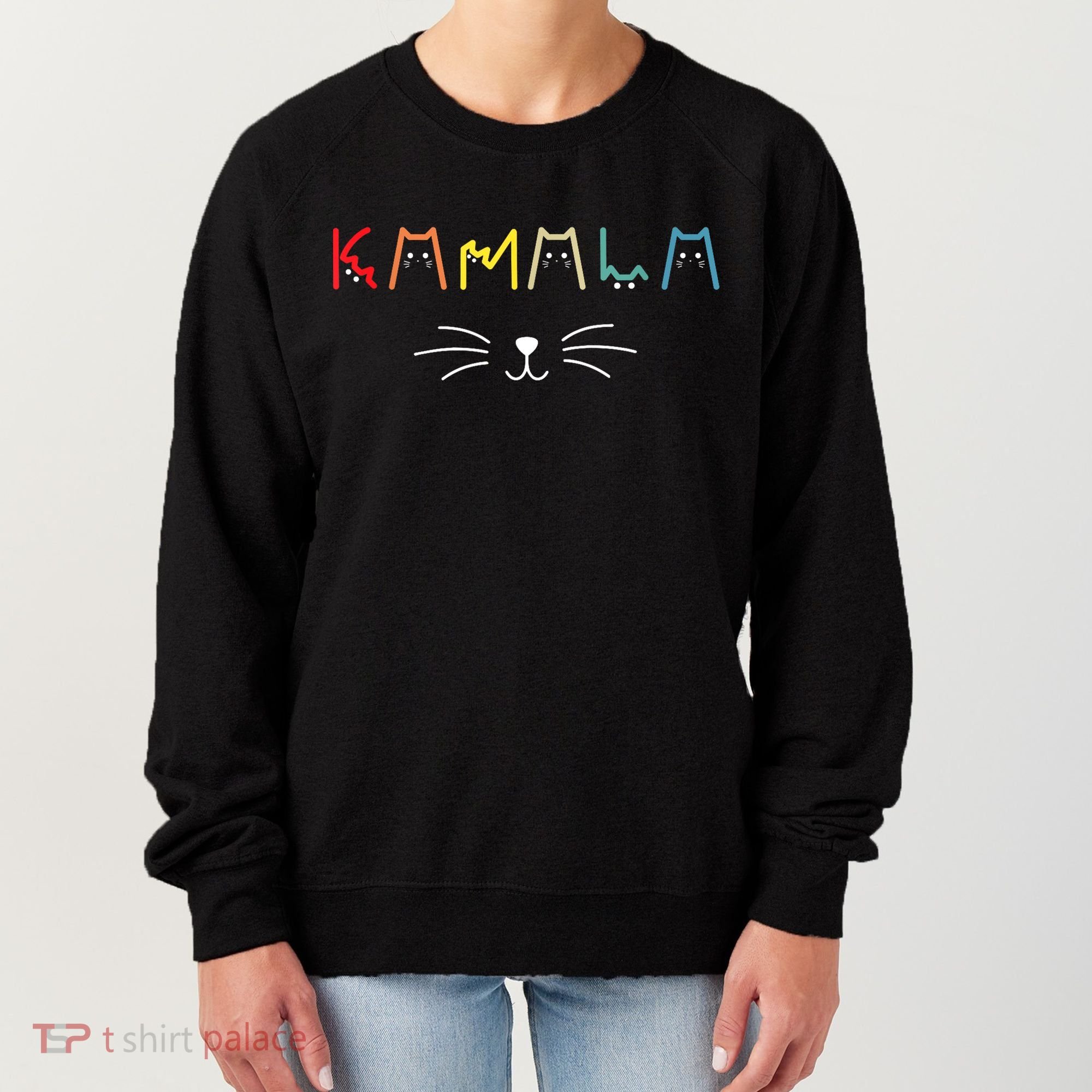 Kamala Harris Funny Cat Lettering Positive Gift Women's Sweatshirt