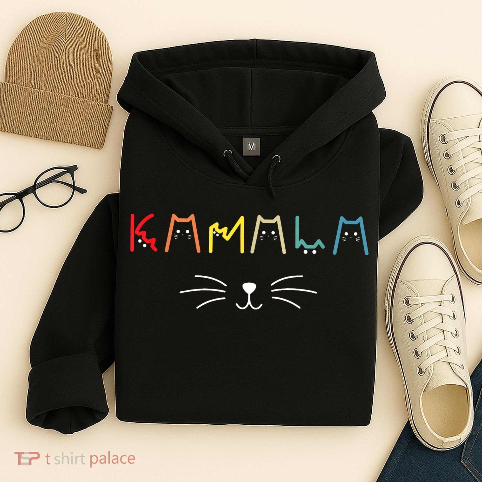 Kamala Harris Funny Cat Lettering Positive Gift Hoodie