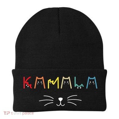 Kamala Harris Funny Cat Lettering Positive Gift Beanie