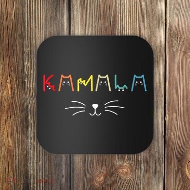 Kamala Harris Funny Cat Lettering Positive Gift Coaster