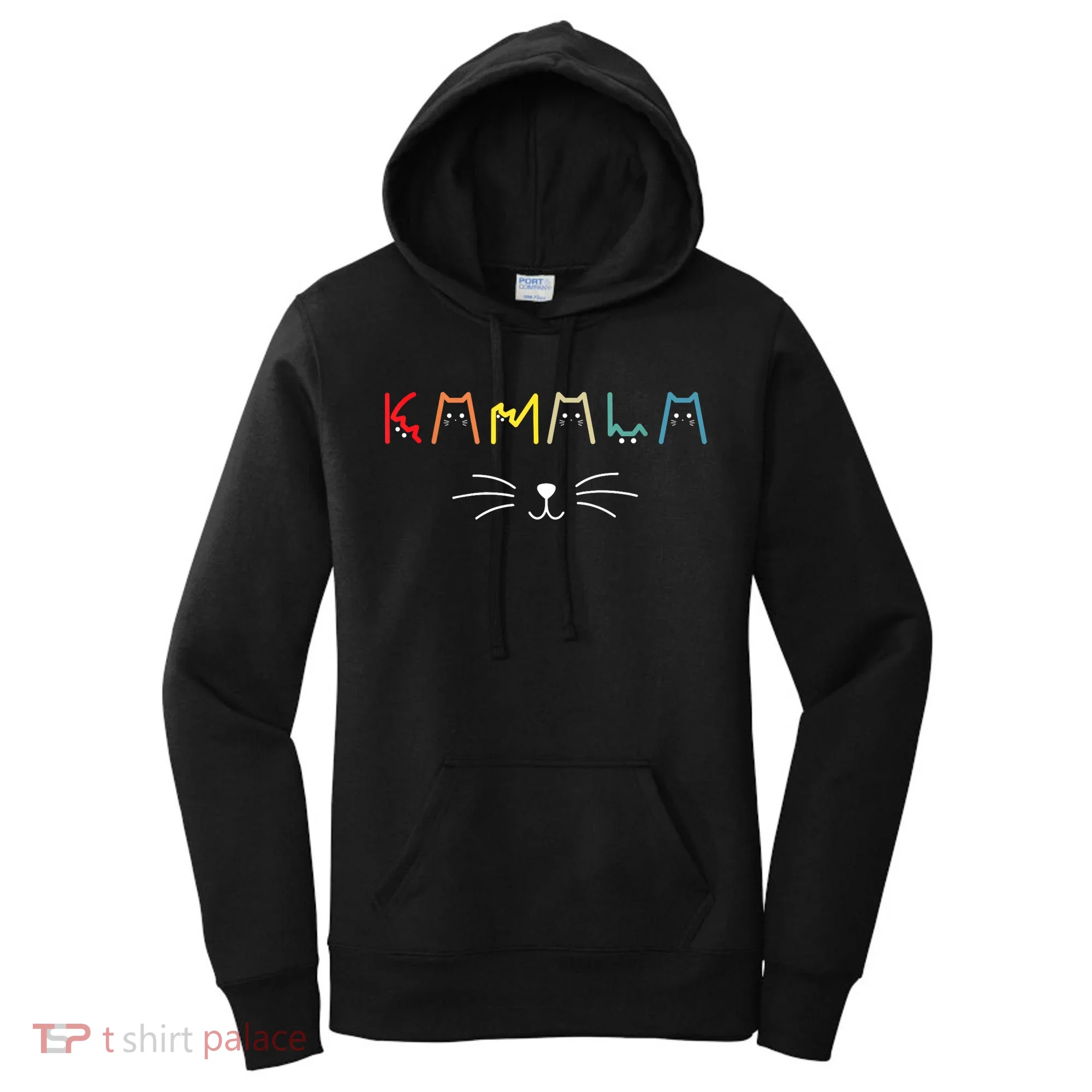 Kamala Harris Funny Cat Lettering Positive Gift Women's Hoodie