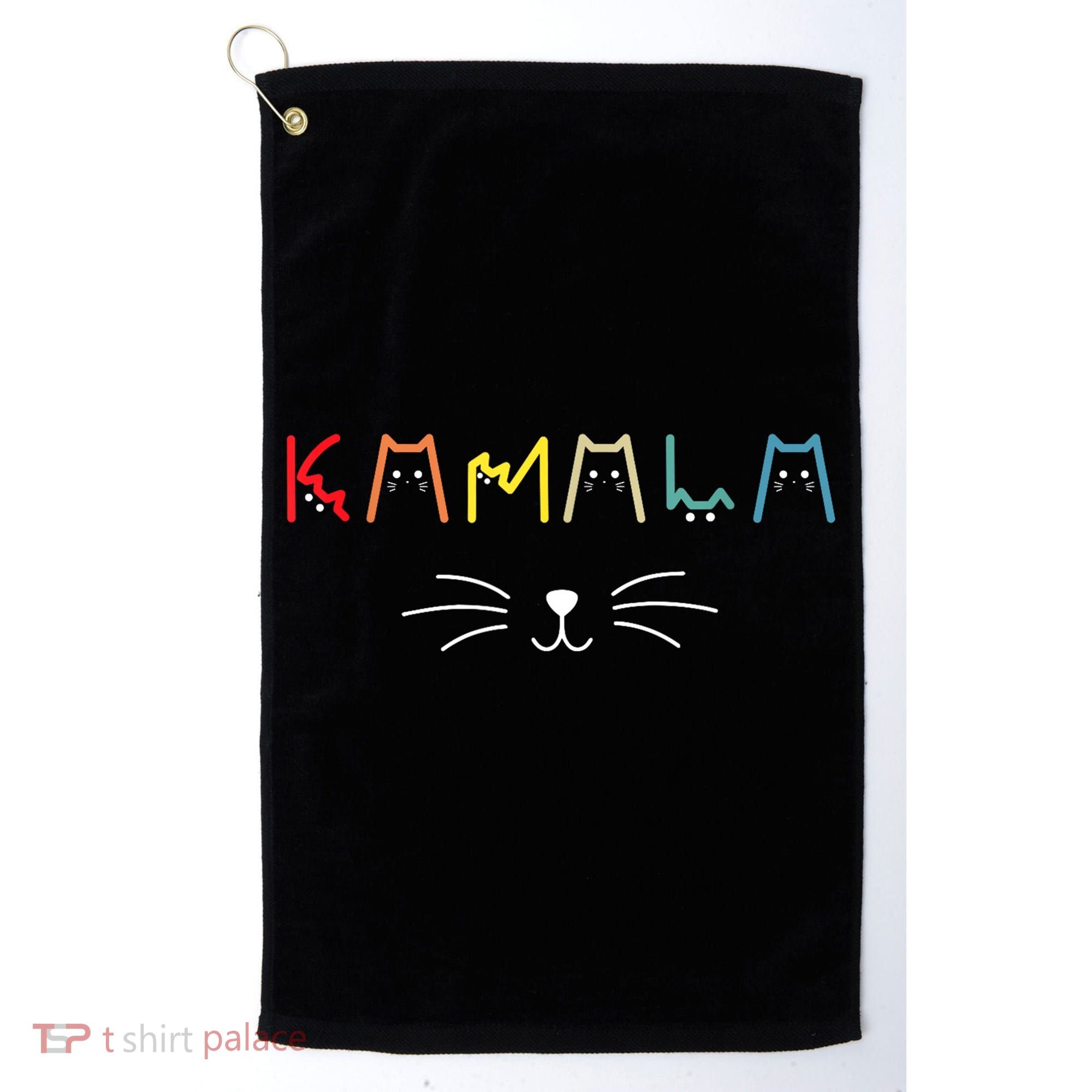 Kamala Harris Funny Cat Lettering Positive Gift Golf Towel