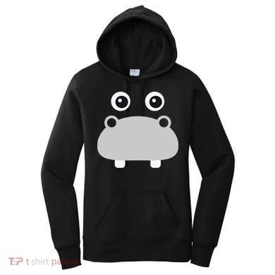 Kawaii Hippo Face Easy Halloween Costume Women's Hoodie