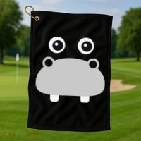 Kawaii Hippo Face Easy Halloween Costume Golf Towel thumb 1