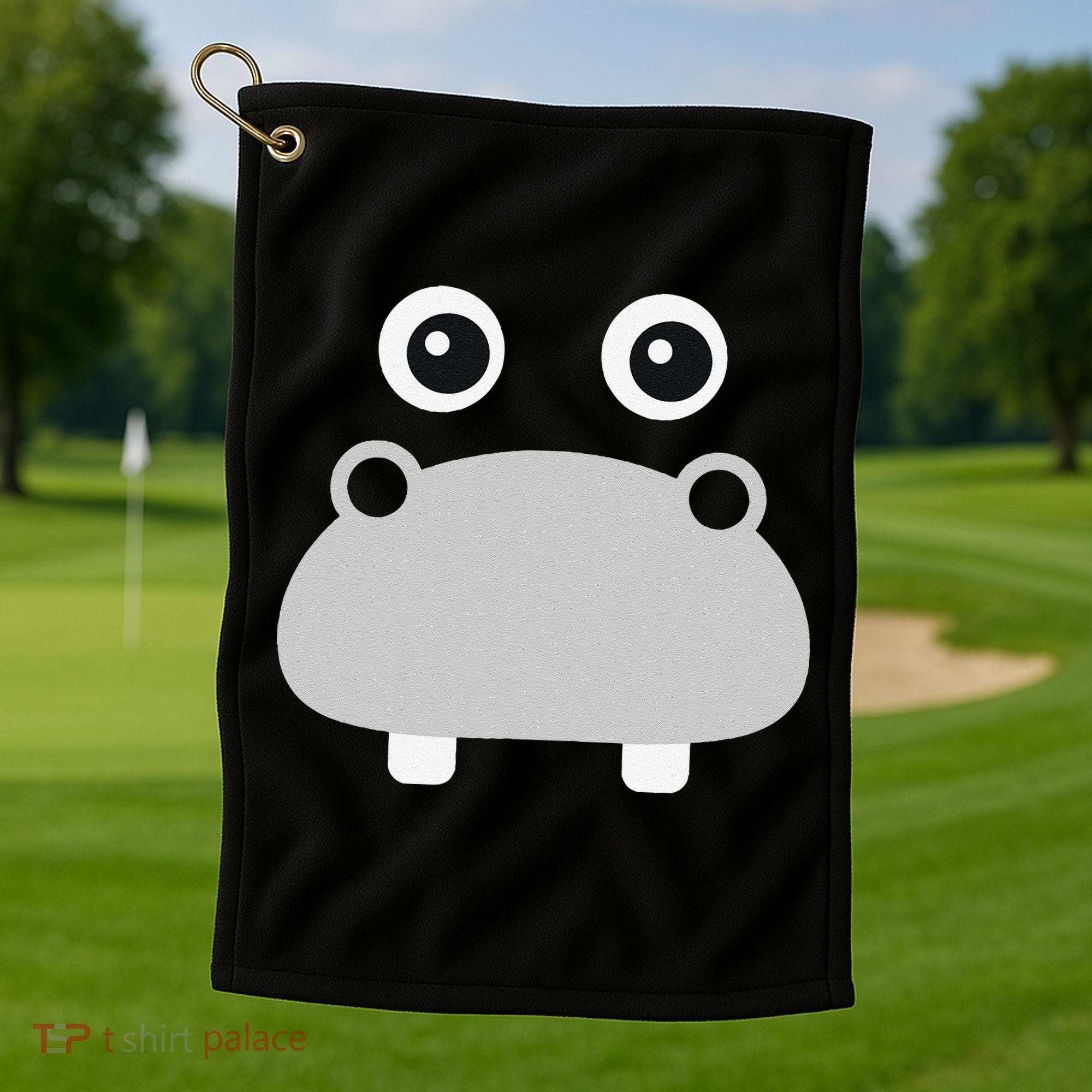 Kawaii Hippo Face Easy Halloween Costume Golf Towel
