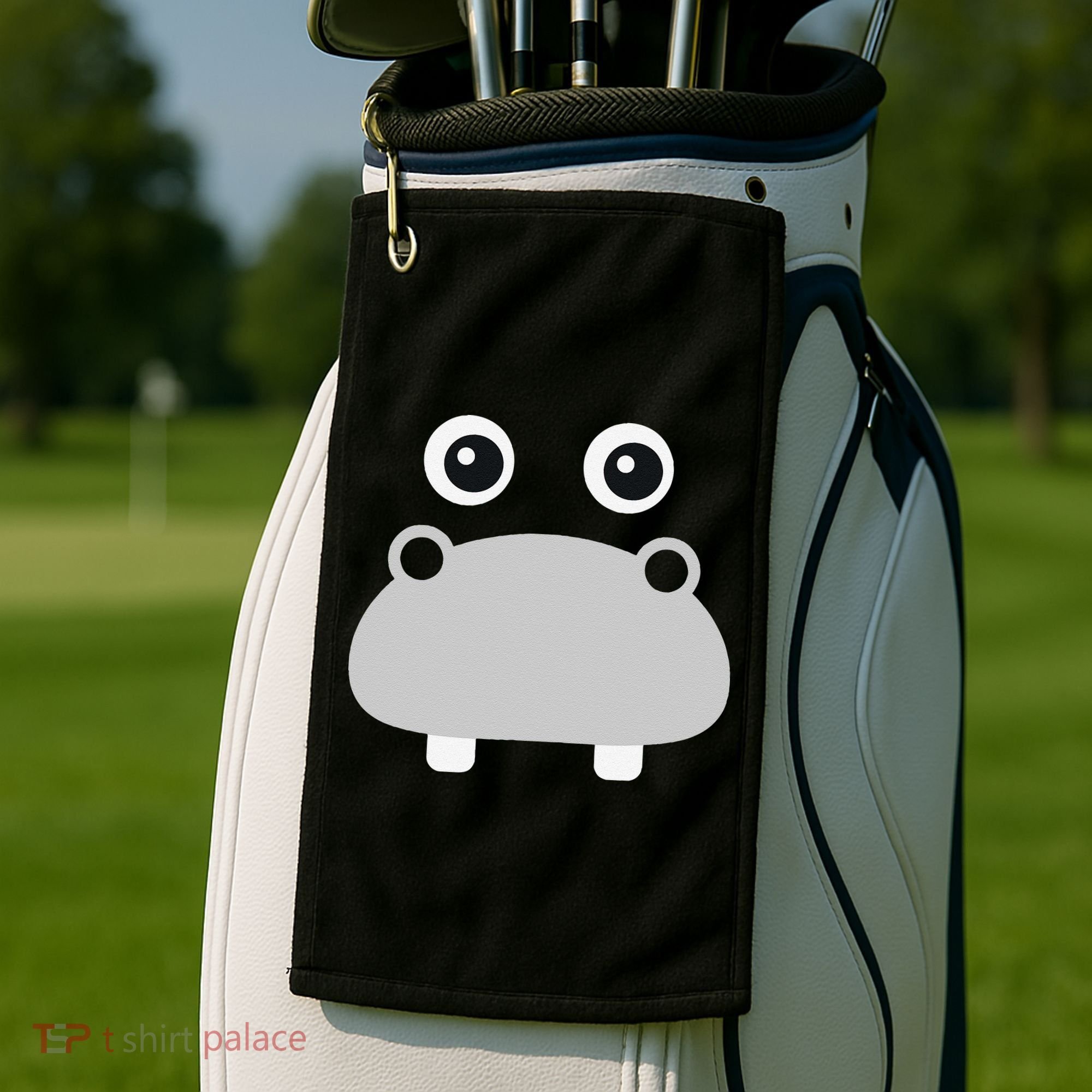 Kawaii Hippo Face Easy Halloween Costume Golf Towel