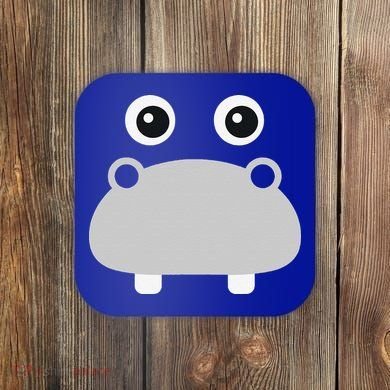 Kawaii Hippo Face Easy Halloween Costume Coaster