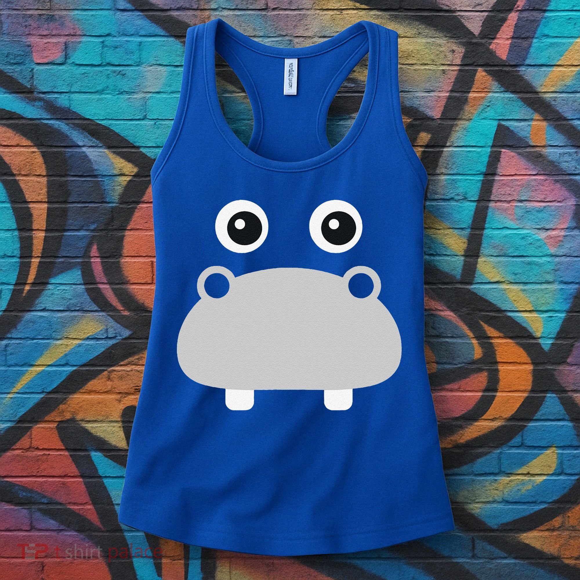 Kawaii Hippo Face Easy Halloween Costume Women's Tank Top