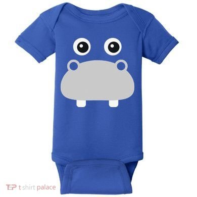 Kawaii Hippo Face Easy Halloween Costume Baby Bodysuit
