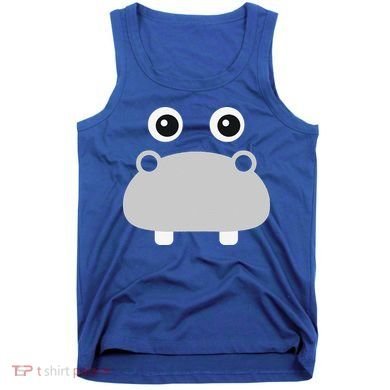 Kawaii Hippo Face Easy Halloween Costume Tank Top
